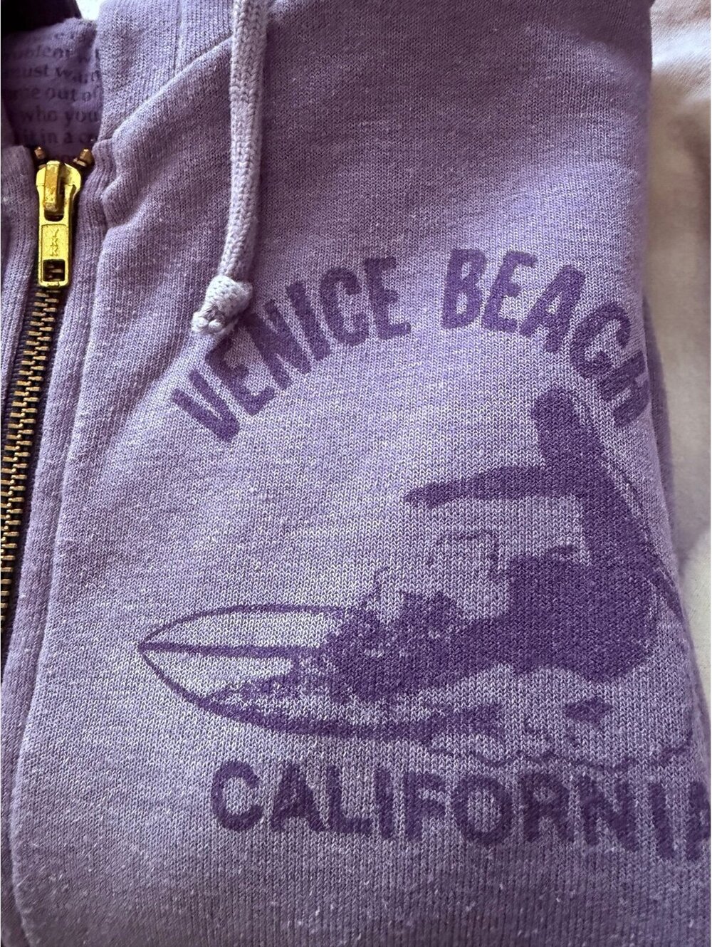Aviator Nation Venice Surfer Full Zip Hoodie Faded Grape XS - Picture 6 of 7